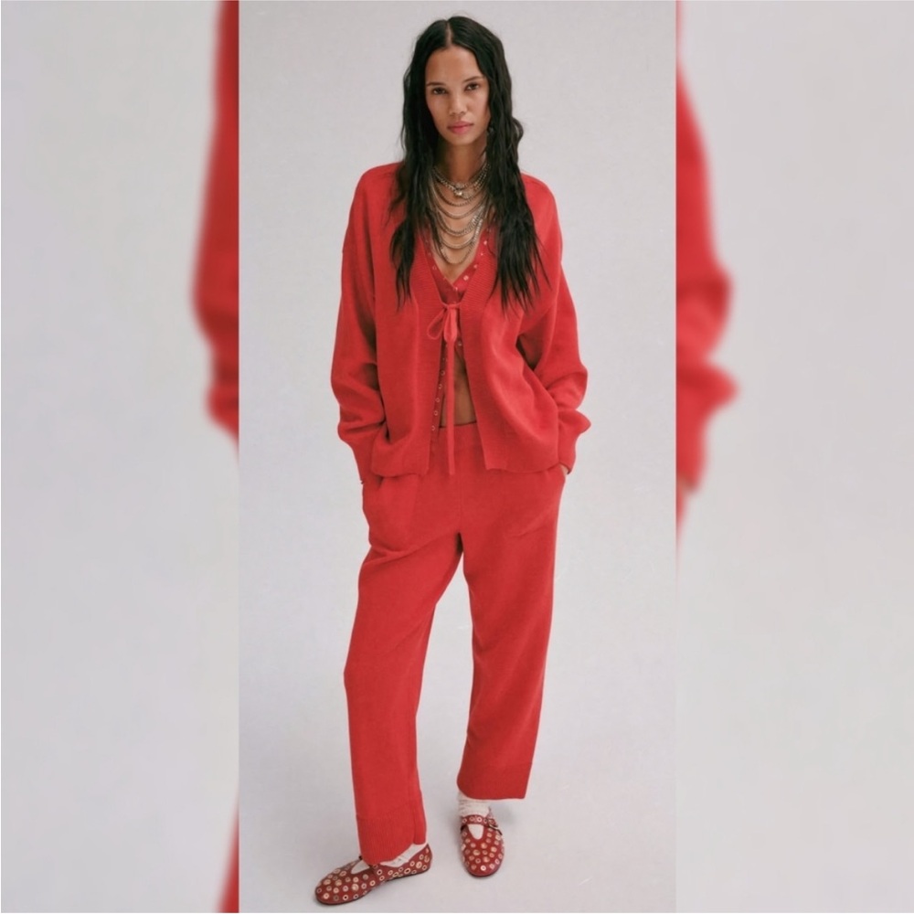 Women's Red Sweater Set